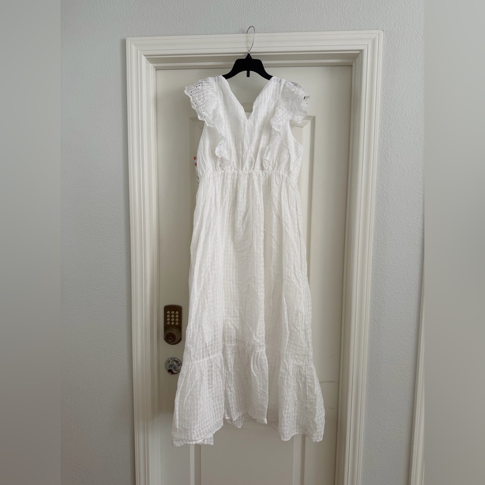 Cat & Jack White Ruffle Windowpane Girls Dress NWT - Picture 3 of 3
